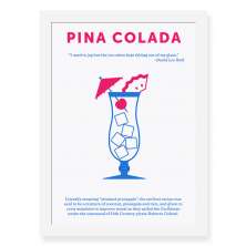 Quadro Decorativo 23x33cm Nerderia e Lojaria drinks pina colada preto
