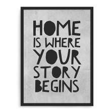 Quadro Decorativo 33x43cm Nerderia e Lojaria home cinza preto