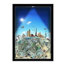 Quadro Decorativo Viagens Nerderia -Iluminação Led