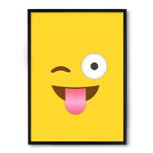 Quadro Nerderia Emoticon Brincalhao