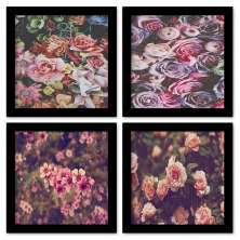 Quadros 20X20 (4 Uni) Nerderia Comida Quadro Negro