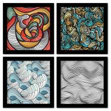 Quadros 20X20 (4 Uni) Nerderia Cupcakes Desenho