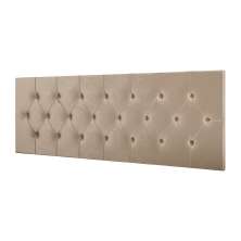 Cabeceira Estofada Painel Quarto Cama Box Casal 1,60 Moderna Paris Com Captonê - Bege Suede - Rpm Móveis