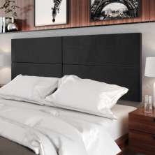 Cabeceira Estofada Suede Para Cama Box Casal Queen 1,60 Capri - Preto - Lojas RPM 