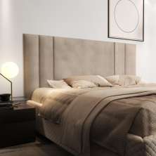 Cabeceira Para Cama Casal Luana 1,40 Estofada Suede - Bege - RPM Móveis