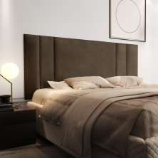 Cabeceira Para Cama Casal Queen Luana 1,60 Estofada Suede - Marrom - RPM Móveis