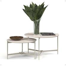 Jogo 2 Mesas Industrial Centro Sala Prisma Mesinhas MDF Redonda Pequena Pés Ferro Resistente Decoração Casa - Off White - RPM