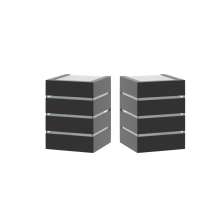 Kit 2 Arandelas de Parede Plus 1205 Preto com Focos e 3 Frisos - RPM Móveis