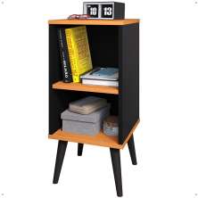 Mesa Cabeceira Charme Mesinha Lateral Cama Box Nicho Prateleira Organizadora Decoração Quarto Preto/Cinamomo - Lojas RPM