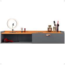 Penteadeira Suspensa Classic 90 cm Porta Joia Mesa Maquiagem Camarim Quarto Pequeno - Cinza/Cinamomo - RPM