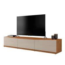 Rack Bancada Eros 1.8m TV 32 40 42 47 50 55 60 Polegadas 2 Portas Gaveta Organizadora Sala Quarto Moderno Cedro/Off - RPM