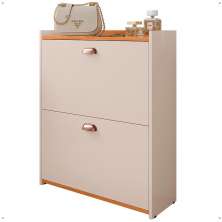 Sapateira Closet Vertical Organizadora 12 Pares Calçados Unissex Prateleira 2 Andares Gavetas Basculante Off White/Cinamomo - Lojas RPM
