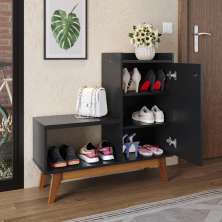 Sapateira Organizadora Com Prateleiras Porta E Nicho Shoes - Preto - Lojas RPM