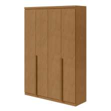 Guarda-Roupa Solteiro Alonzo 4 Portas 2 Gavetas Amêndoa