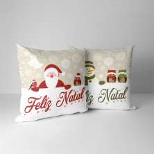Kit 2 Capas para Almofadas Decorativas Feliz Natal