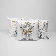 Kit 3 Capas para Almofadas Decorativas Feliz Natal