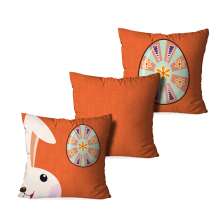 Kit 3 Capas para Almofadas Páscoa Cenouras