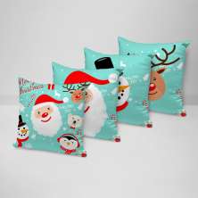 Kit 4 Almofadas Decorativas Marry Christmas Ho Ho Ho