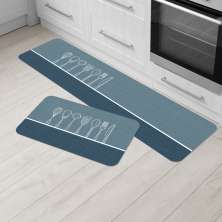 Kit Tapete de Cozinha 2 peças Azul Talher