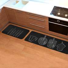 Kit Tapete de Cozinha 2 peças Black Utensílios