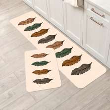 Kit Tapete de Cozinha 2 peças Folhas de Outono