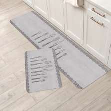 Kit Tapete de Cozinha 2 peças Gourmet