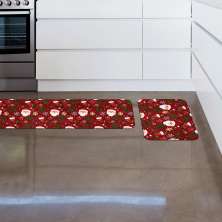 Kit Tapete de Natal para Cozinha 2 peças Lembranças Natalinas
