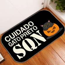 Tapete Decorativo Cuidado Gato Preto Único