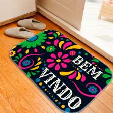 Tapete Decorativo Floral Bem Vindo  Único