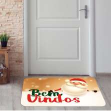 Tapete de Natal para Porta Bem Vindos Amarelo