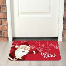 Tapete de Natal para Porta Papai Noel Vermelho