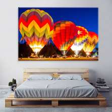 Tela Decorativa em Canvas Balões Ciano