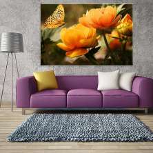 Tela Decorativa em Canvas Rosas Amarelas