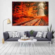 Tela Decorativa em Canvas Trilho de Outono