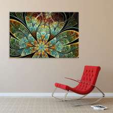 Tela Decorativa em Canvas Vitral Esmeralda