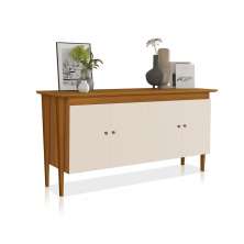 Buffet Burgos com 1 Prateleira Off White Carvalho New