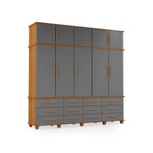 Guarda Roupa Com 5 Portas Nancy Carvalho New Cinza