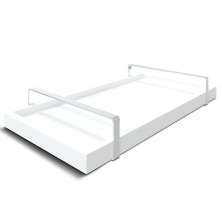 Bandeja Decorativa 25x50cm Branca Com Alça Prata