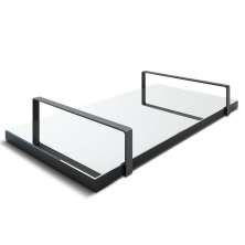 Bandeja Espelhada 25x50cm Borda Infinita Alça Preta