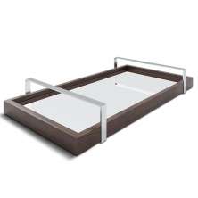 Bandeja Espelhada 25x50cm Castanho Com Alça Prata
