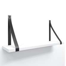 Prateleira em MDF Branco 60x15cm com Alça Preto