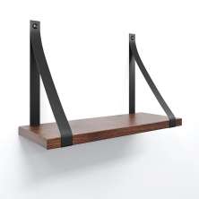 Prateleira em MDF Castanho 30x15cm com Alça Preto