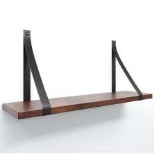 Prateleira em MDF Castanho 50x15cm com Alça Preto