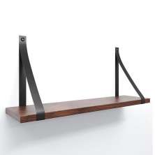 Prateleira em MDF Castanho 60x15cm com Alça Preto