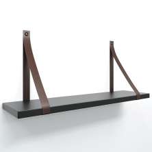 Prateleira em MDF Preto 50x15cm com Alça Café
