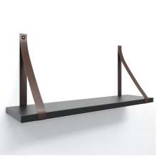 Prateleira em MDF Preto 60x15cm com Alça Café