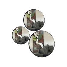 Trio Espelho Redondo Decorativo com Moldura Preto