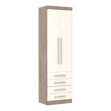 Guarda Roupa 2 Portas 4 Gavetas c/ Cabideiro - Areia - Módulo Dormitório Master