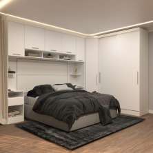 Guarda Roupa Dormitório Modulado Alpes Casal 1,38 m Canto c/ 2 Portas de Correr - Branco - Luciane M01