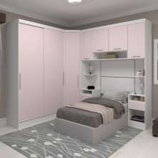 Guarda Roupa Dormitório Modulado Alpes Solteiro Canto c/ 2 Portas de Correr